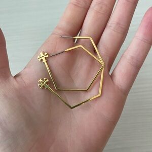 tory burch angular hoop earrings